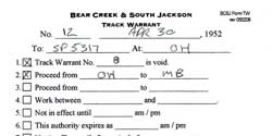 Track Warrant